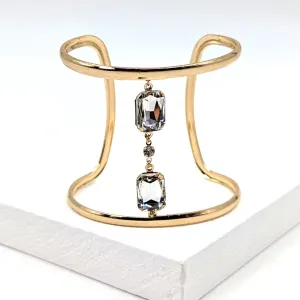 Cuff with rectangle crystal detail