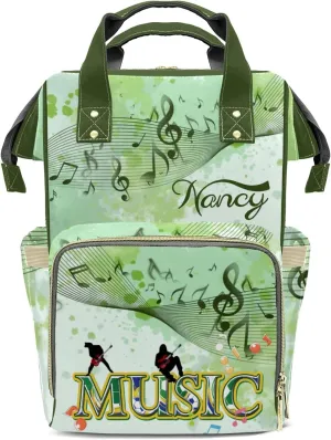 Custom Mummy Bags Music Diaper Bag Shoulder Backpacks Nursing Giving for Teenager