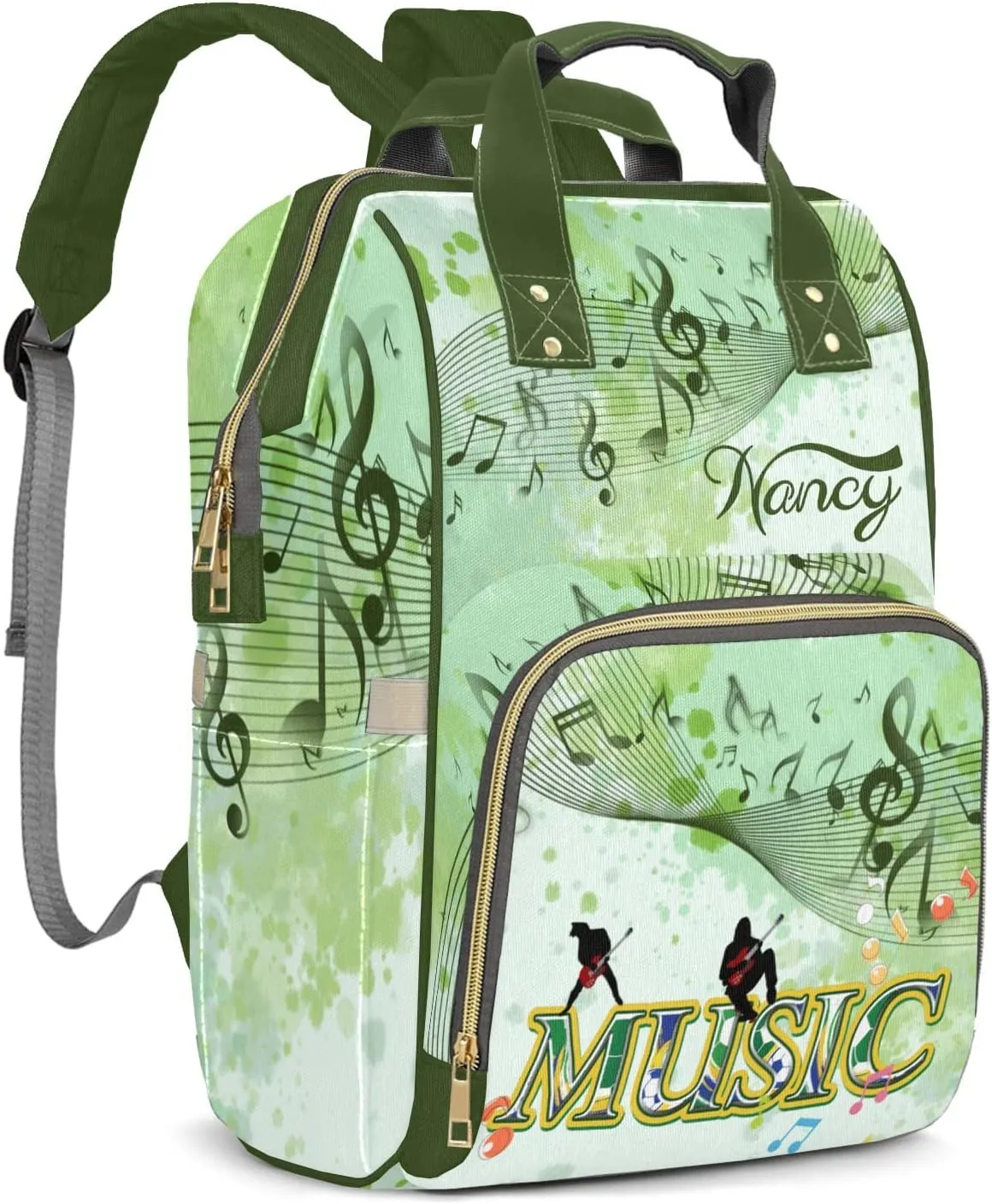 Custom Mummy Bags Music Diaper Bag Shoulder Backpacks Nursing Giving for Teenager