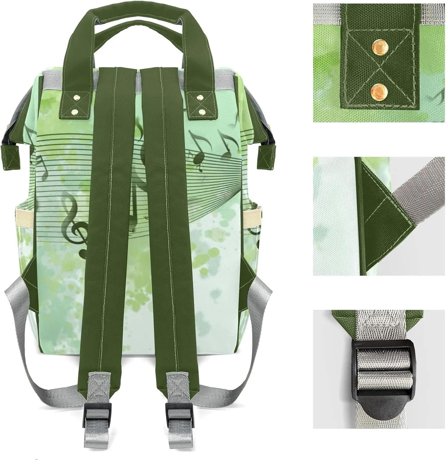 Custom Mummy Bags Music Diaper Bag Shoulder Backpacks Nursing Giving for Teenager