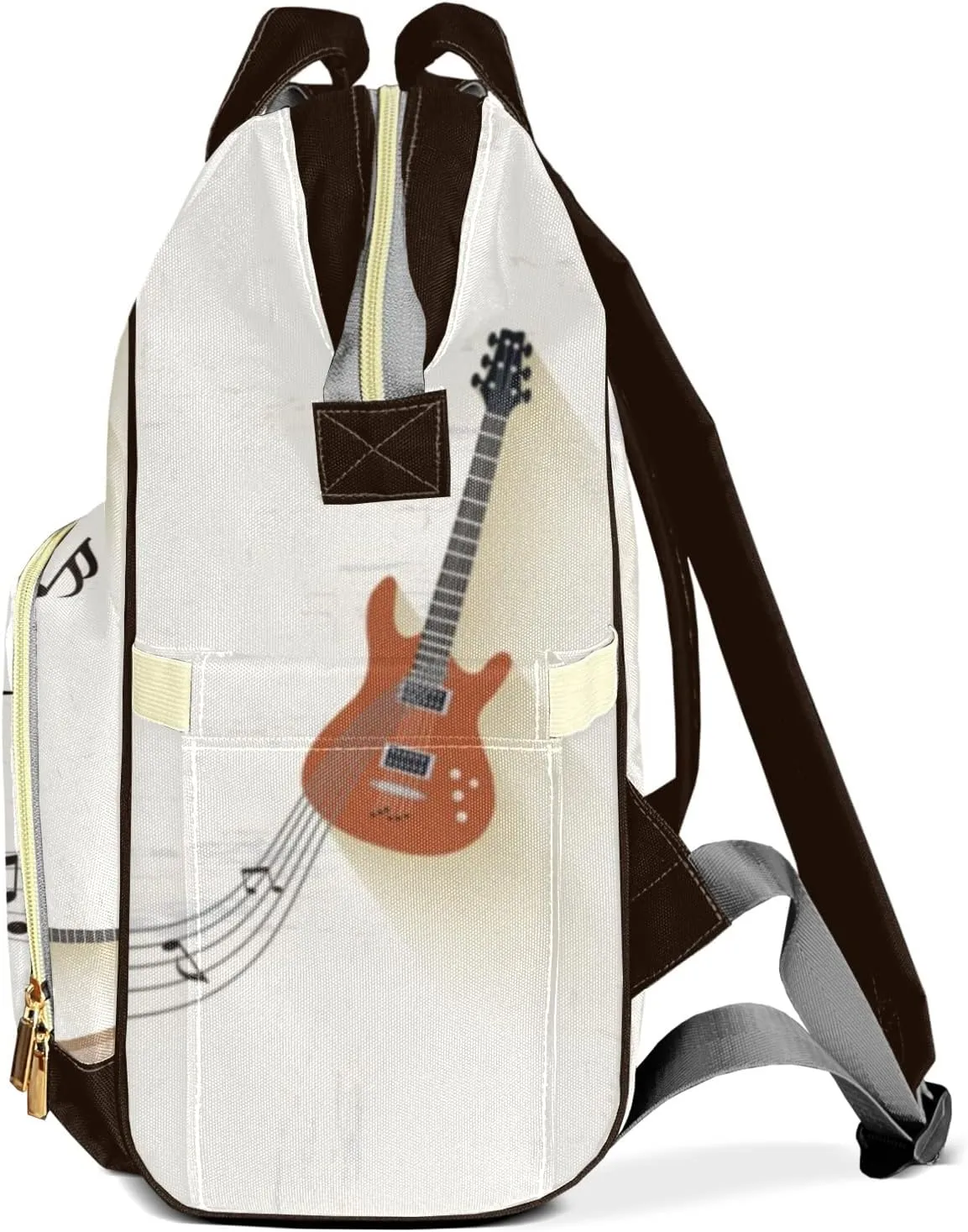 Custom Mummy Bags Music Guitar Diaper Bag Shoulder Backpacks Nursing Giving for Teenager