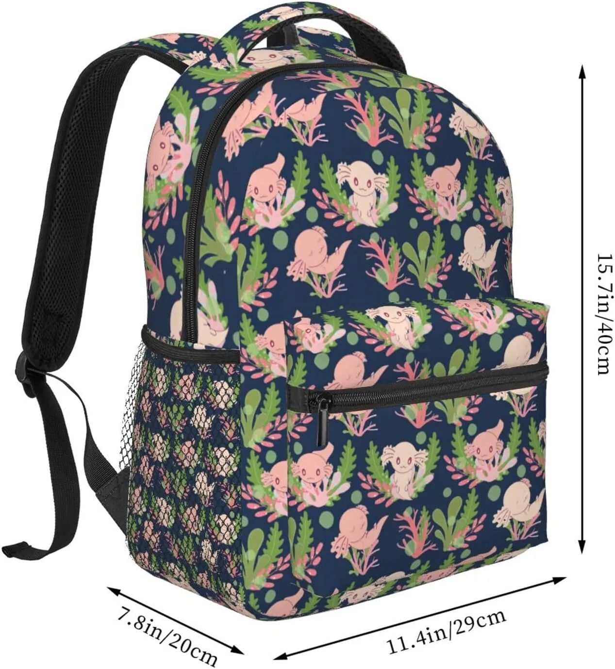 Cute Axolotl Backpack for Women Man Lightweight Laptop Backpacks Book Bag Casual Daypacks for Hiking Travel College Office