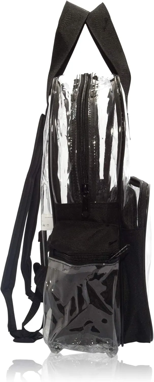 DALIX Clear Backpack for School Transparent Bags Girls Boys Clear 12 Pack