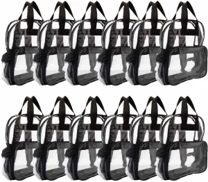 DALIX Clear Backpack for School Transparent Bags Girls Boys Clear 12 Pack