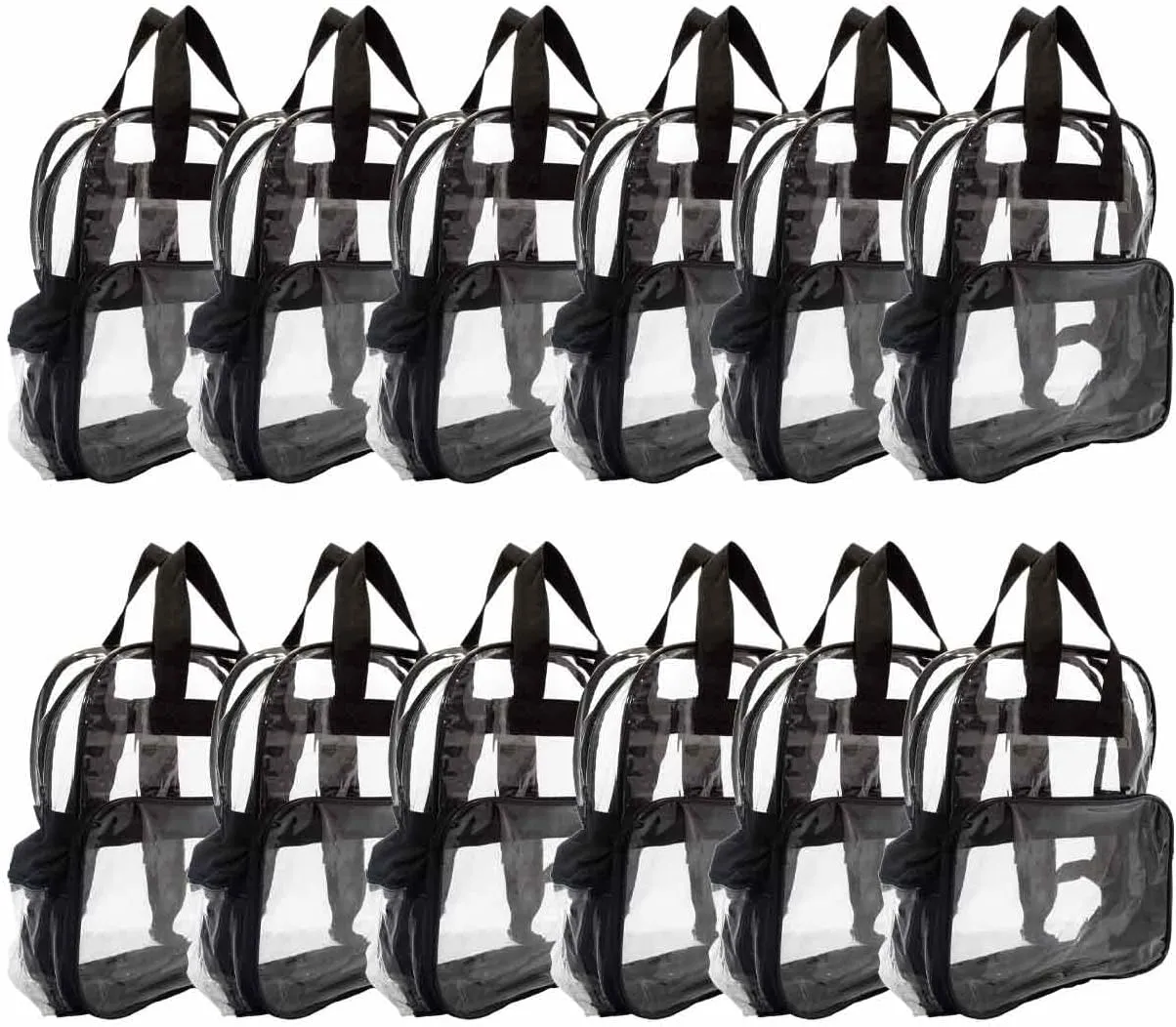 DALIX Clear Backpack for School Transparent Bags Girls Boys Clear 12 Pack