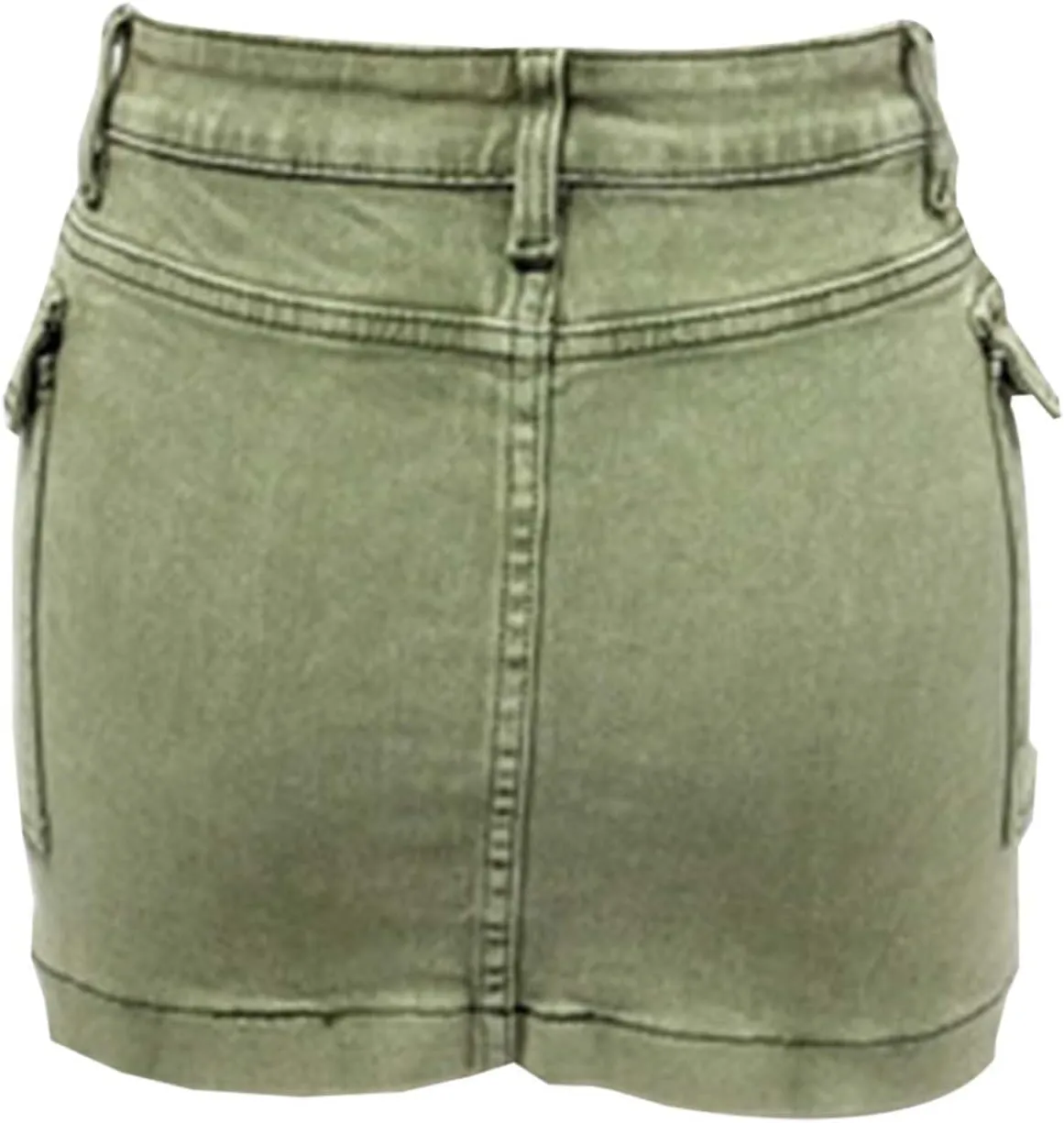 Denim Cargo Skirt with Pocket for Women High Waisted Button Mini Skirt 2025 Trendy Slim Fit Distressed Bodycon Jean Skirts
