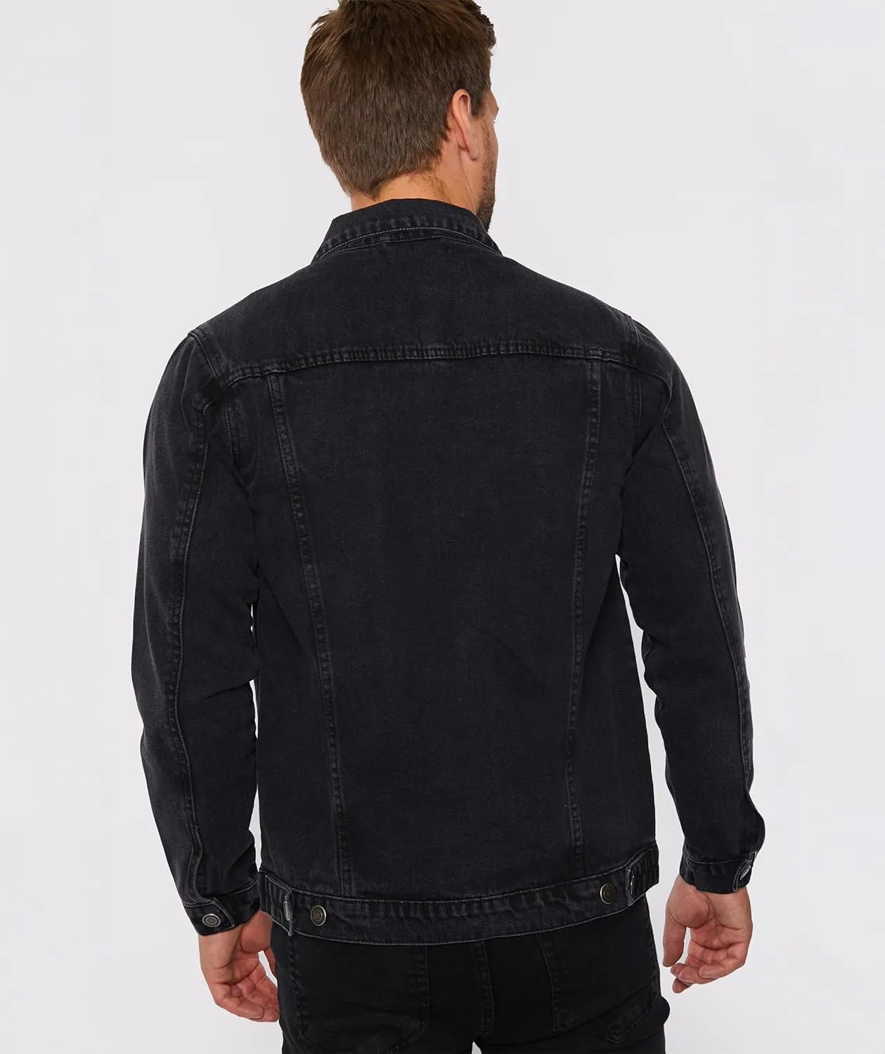 Denim Jacket Men - Casual Vintage Regular Fit Button Down Trucker Style  Mens Jean Jackets Stylish Everyday Outerwear
