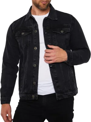 Denim Jacket Men - Casual Vintage Regular Fit Button Down Trucker Style  Mens Jean Jackets Stylish Everyday Outerwear