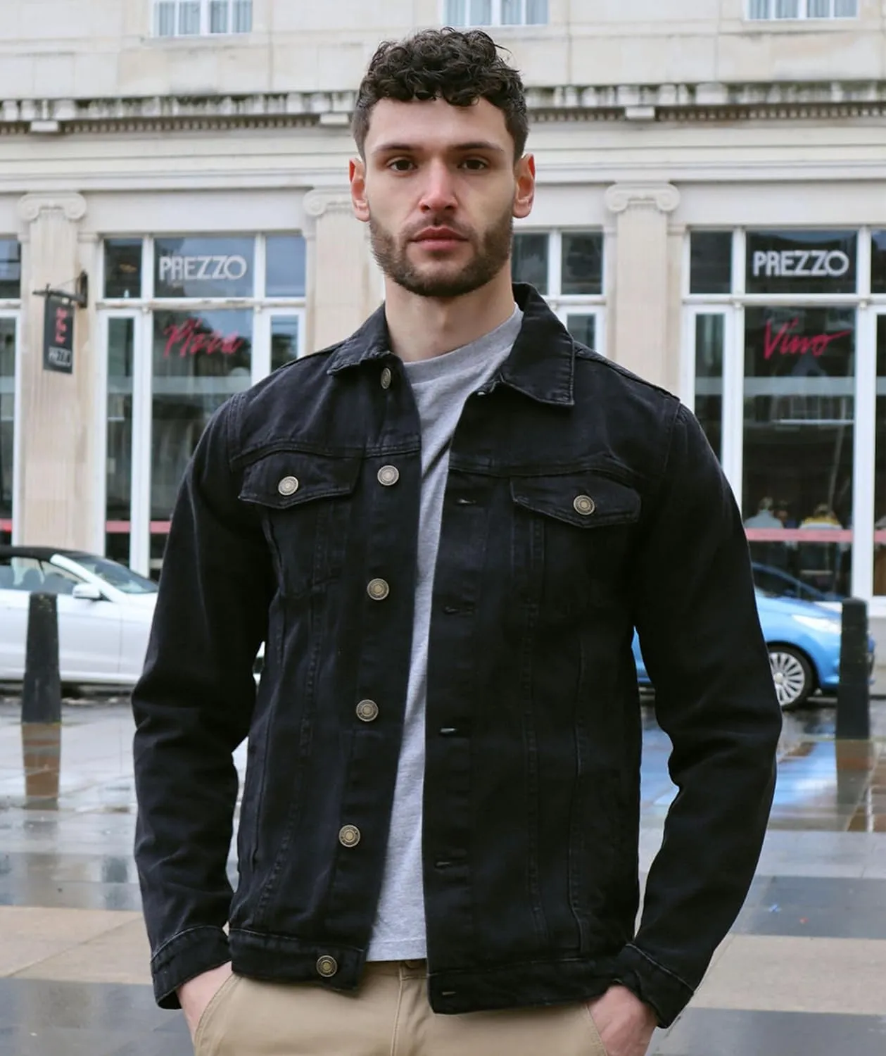 Denim Jacket Men - Casual Vintage Regular Fit Button Down Trucker Style  Mens Jean Jackets Stylish Everyday Outerwear