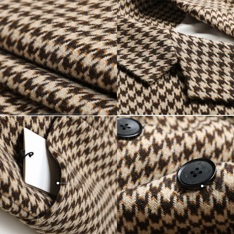 DressBetty - Long Sleeve Plaid Blazer