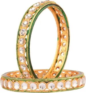 Efulgenz Indian Bangle Set for Women Stylish Bangle Set Indian Faux Kundan Crystal Bangles Bracelet Indian Bridal Jewelry for Wedding Bollywood Fashion Jewelry