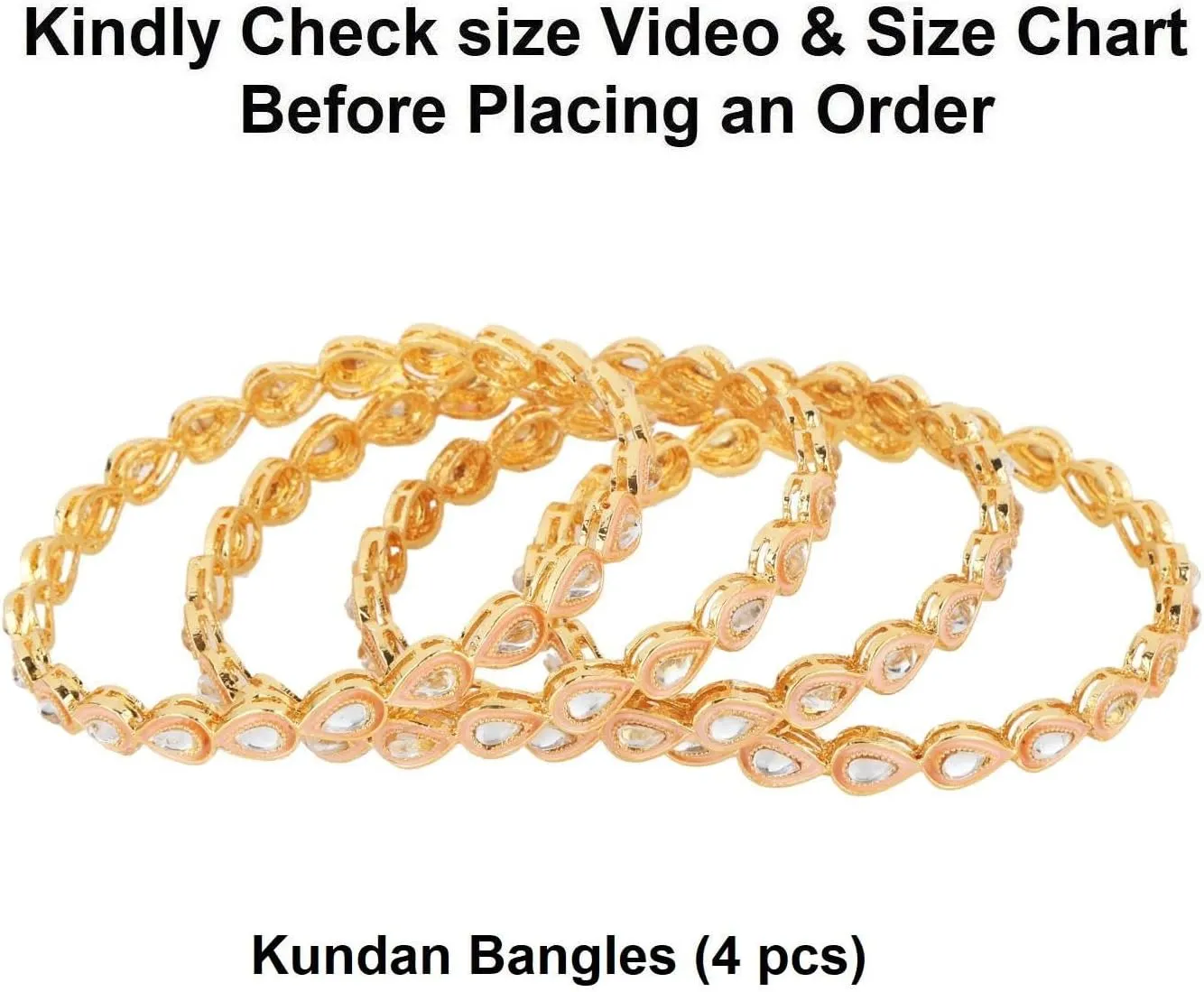 Efulgenz Indian Bangles for Women Indian Bangle Set for Women Stylish Bangle Set Indian Gold Faux Kundan Crystal Pink Bangles Bracelet Indian Bridal Jewelry for Wedding Bollywood Fashion Jewelry