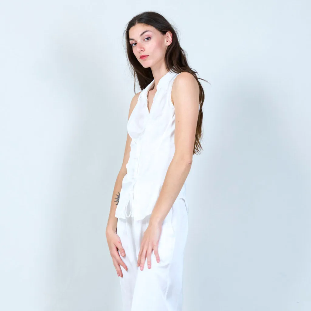 Elegant sleeveless silk blouse wholesale