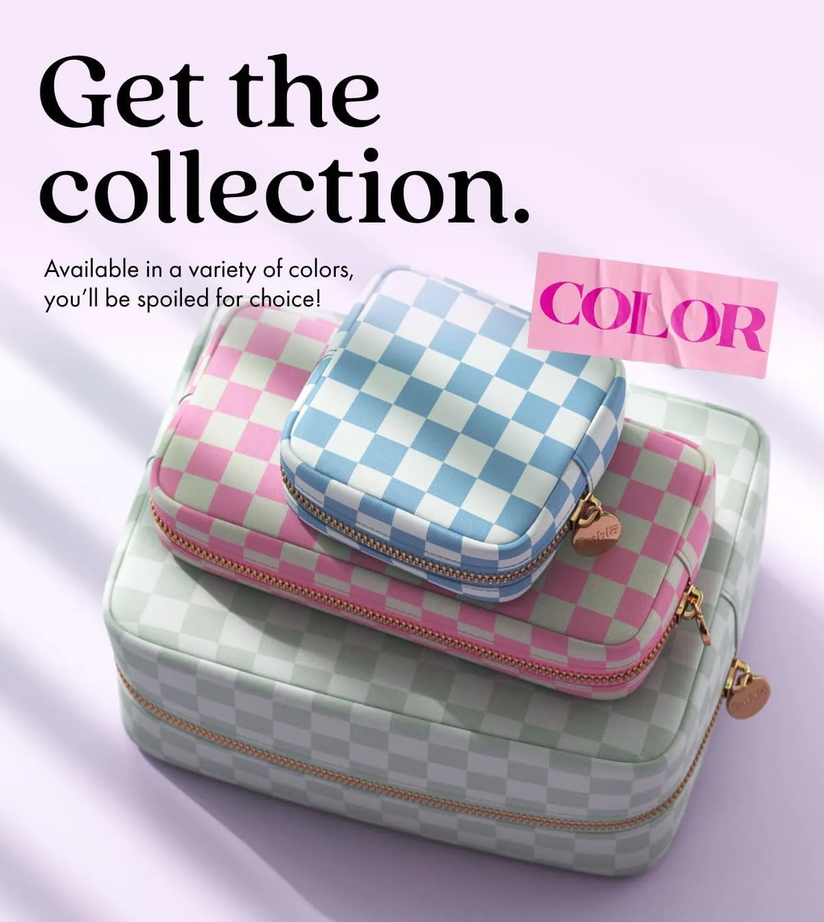 Embla Makeup Bag Travel Cosmetic Bag, Toiletry Bag, Cute Makeup Organizer, Nylon Zipper Pouch Purse Storage Bag Cosmetics Organizer, Womens Make Up Bag Mini Makeup Bags (Mint Green Checkered)