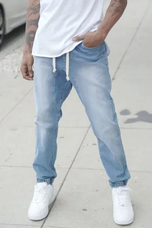 Essential Denim Jogger Pants - Light Indigo
