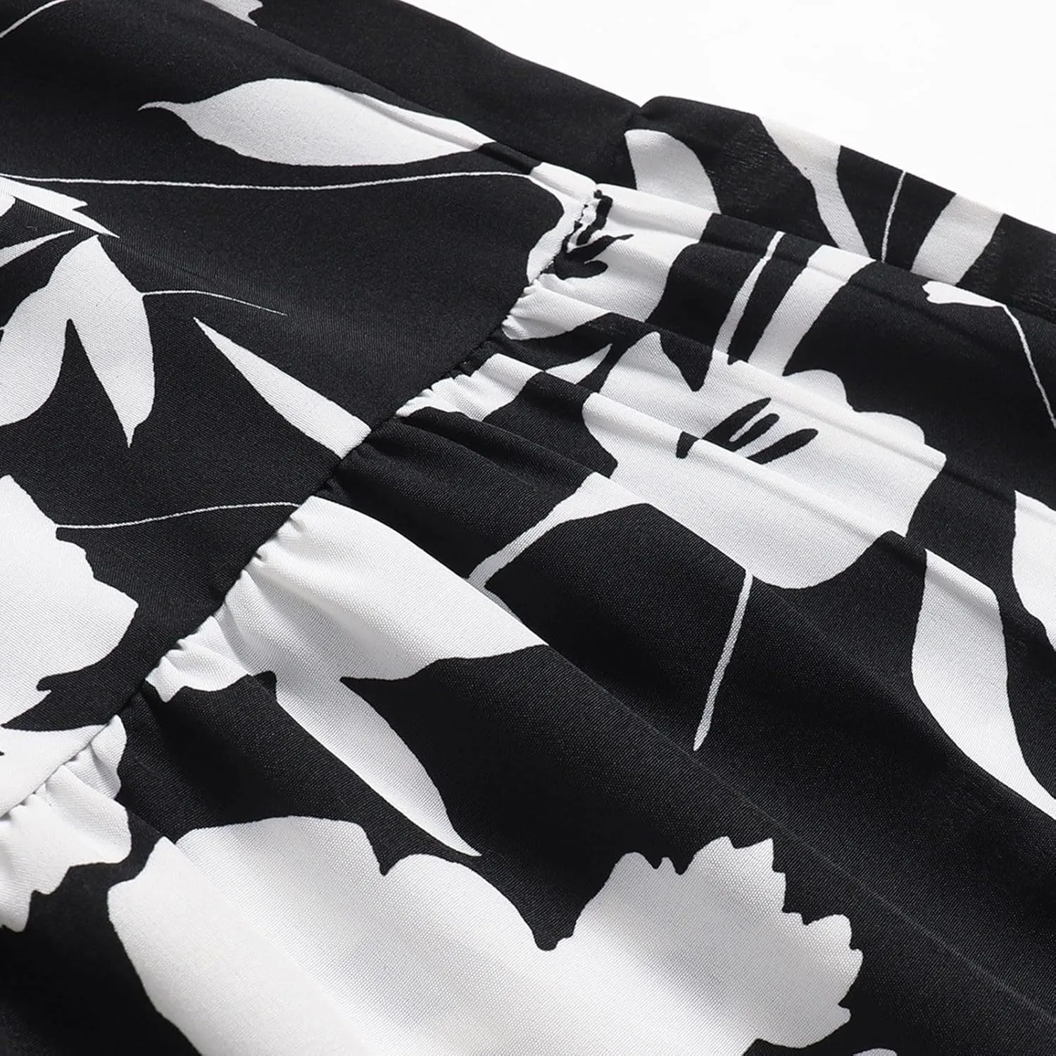 Floral Maxi Skirt for Women Summer High Waisted Comfy Tiered Elastic Skirts Vacation A-Line Flowy Swing Long Skirts