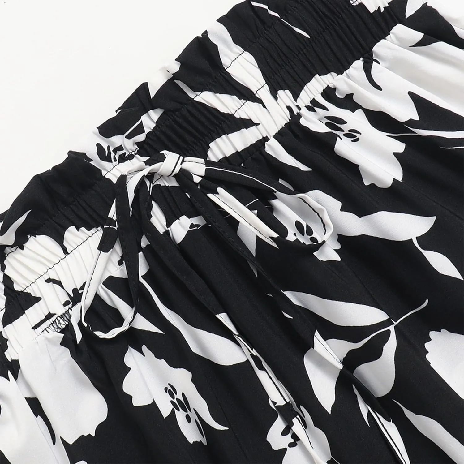 Floral Maxi Skirt for Women Summer High Waisted Comfy Tiered Elastic Skirts Vacation A-Line Flowy Swing Long Skirts
