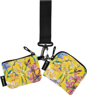 FRODOTGV Lily Flowers Yellow Dual Wristlet Wallets for Women Compact Size Zipper Wristlet Wallet with Zipper Coin Pocket for Work Travel 2 Packs