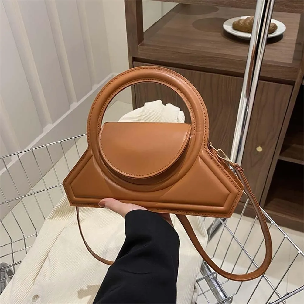 Genuine Leather Women's Shoulder Bags Retro Small Square Hobo Crossbody Handbag
