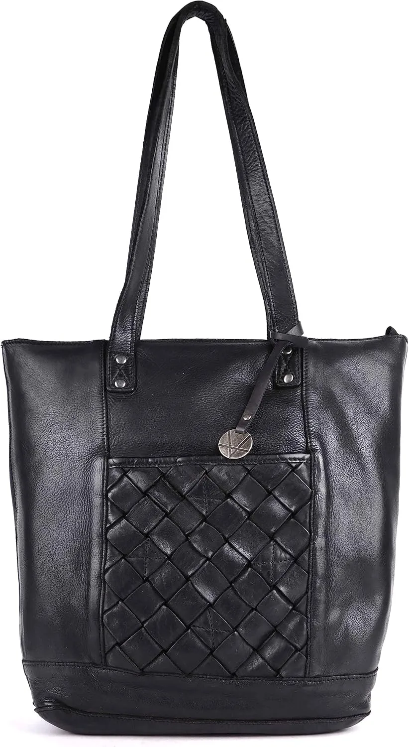 Genuine Leather Women's Tote Handbags, Satchel Purse Ladies Shoulder Bags with Top Handle