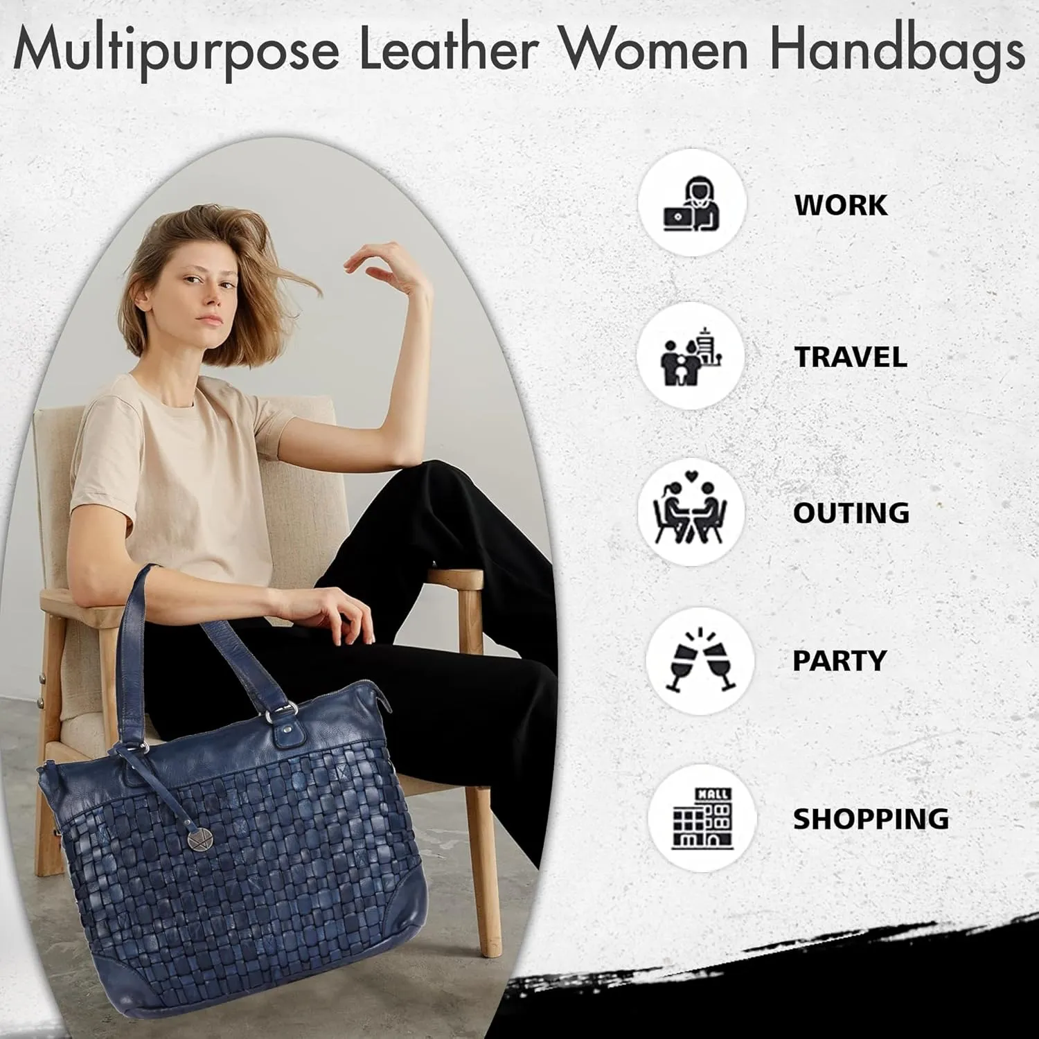 Genuine Leather Women's Tote Handbags, Satchel Purse Ladies Shoulder Bags with Top Handle