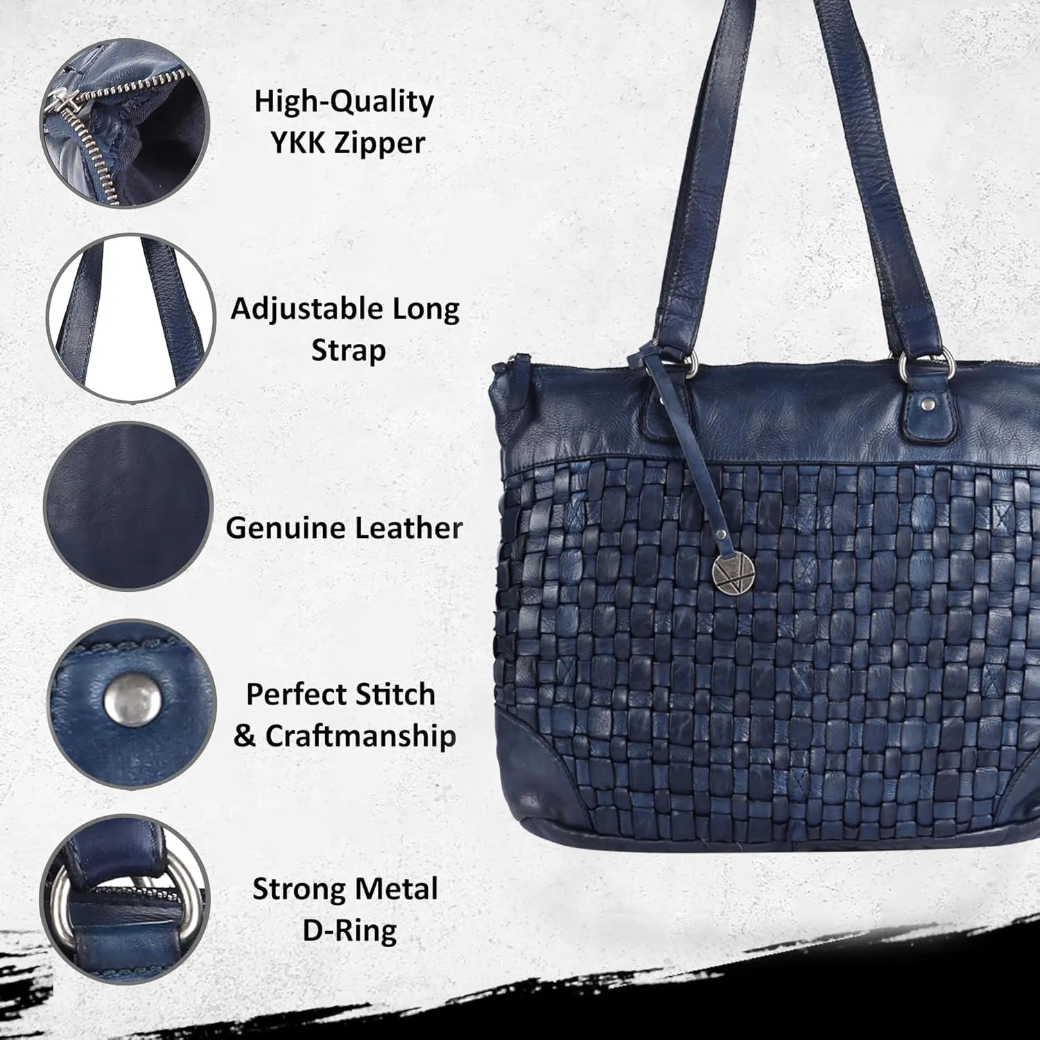 Genuine Leather Women's Tote Handbags, Satchel Purse Ladies Shoulder Bags with Top Handle