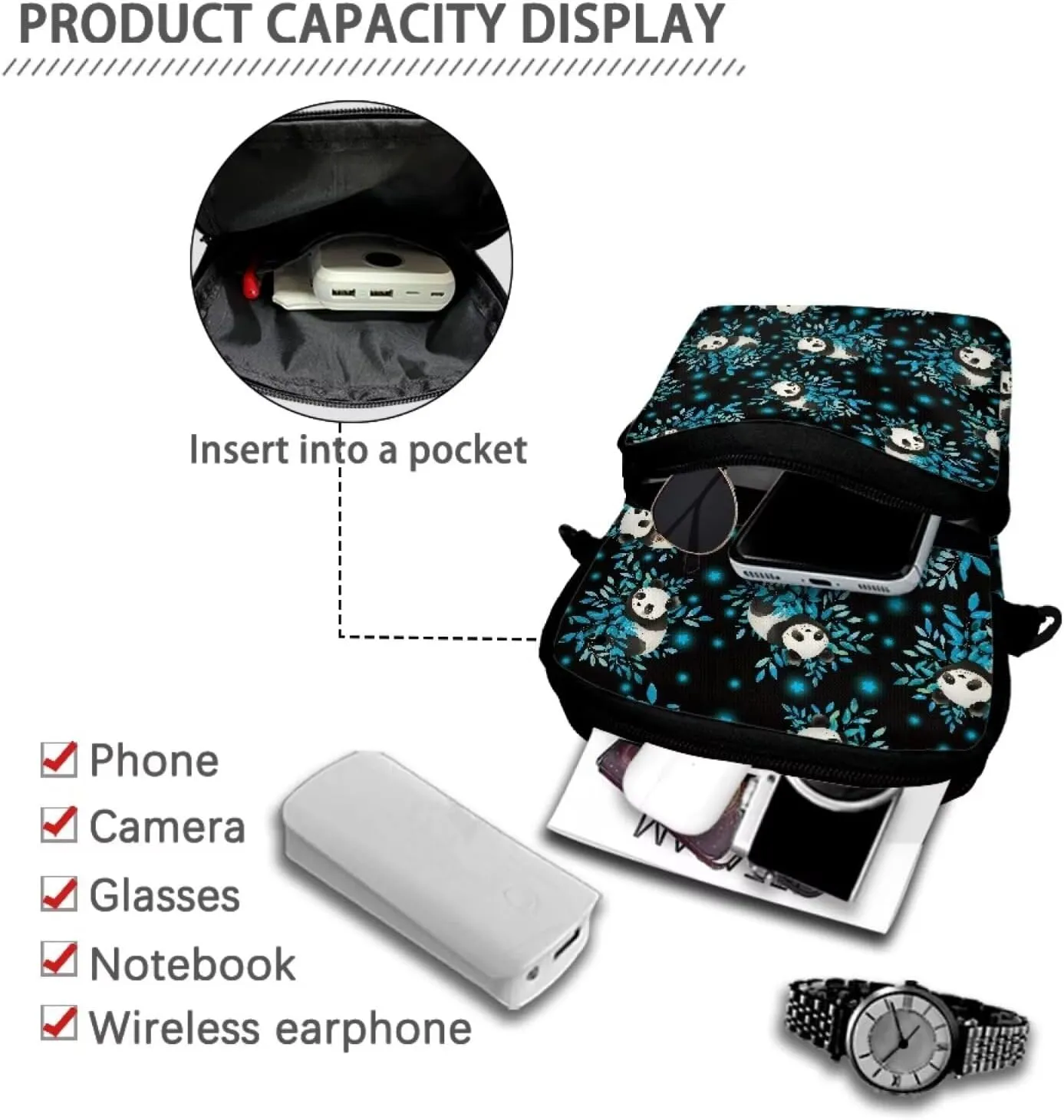 Girls Crossbody Bag Polyester Shoulder Bags Smart Phone Case Coin Wallet Purse