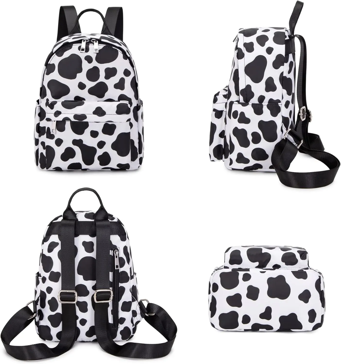 Girls Mini Backpack, Small Backpacks Purse for Women Teens Kids School Travel (Cow Print)