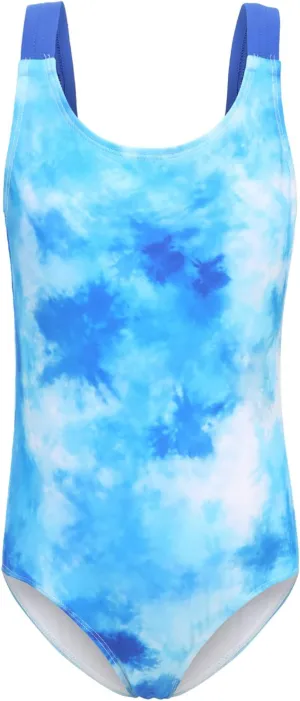 Girls One Piece Swimsuits Tie Dye Bathing Suit for Girls Hawaiian Swimwear 3-16 Years