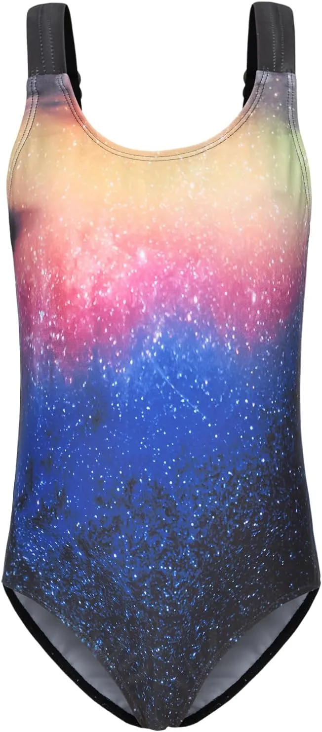 Girls One Piece Swimsuits Tie Dye Bathing Suit for Girls Hawaiian Swimwear 3-16 Years