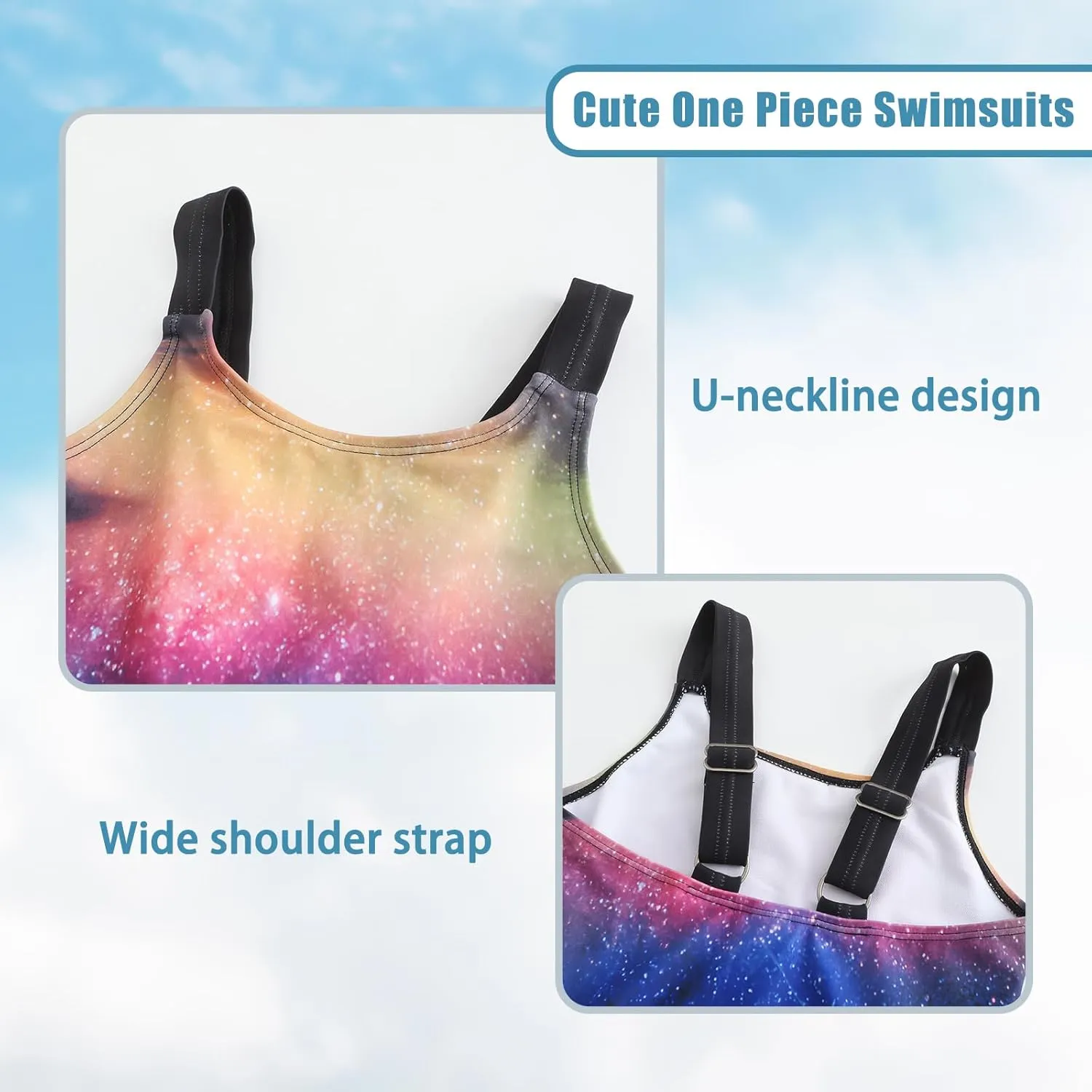 Girls One Piece Swimsuits Tie Dye Bathing Suit for Girls Hawaiian Swimwear 3-16 Years