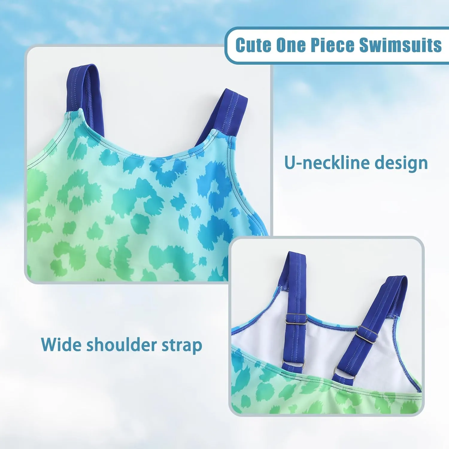 Girls One Piece Swimsuits Tie Dye Bathing Suit for Girls Hawaiian Swimwear 3-16 Years