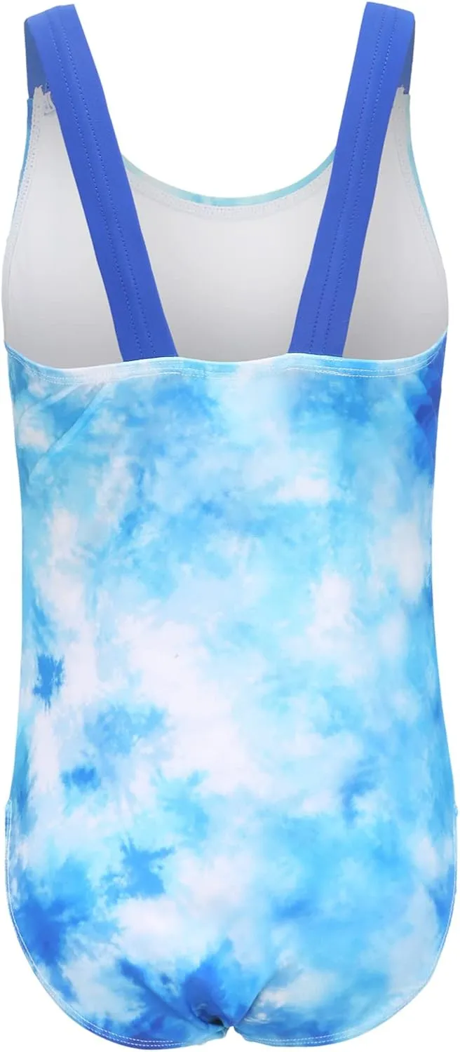 Girls One Piece Swimsuits Tie Dye Bathing Suit for Girls Hawaiian Swimwear 3-16 Years