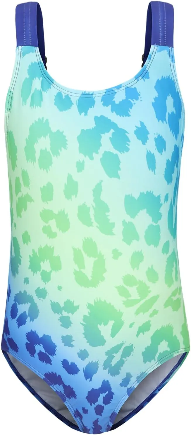 Girls One Piece Swimsuits Tie Dye Bathing Suit for Girls Hawaiian Swimwear 3-16 Years