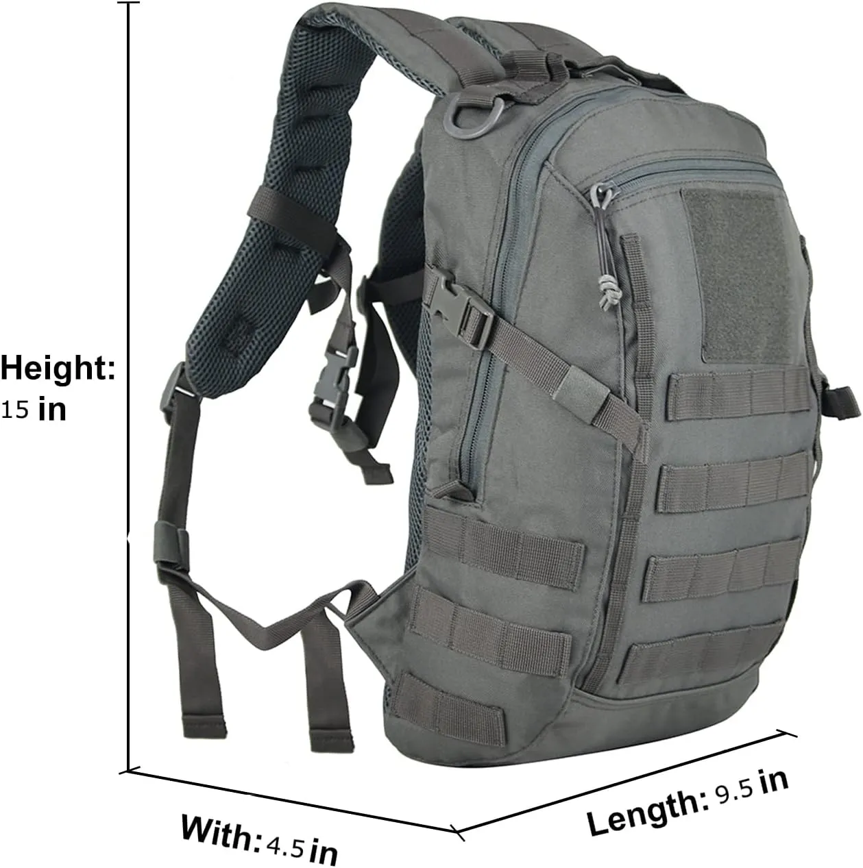 Greencity Small Backpack Waterproof Daypack Tactical Molle Backpack Fits 17 inch Laptop for Men for Women