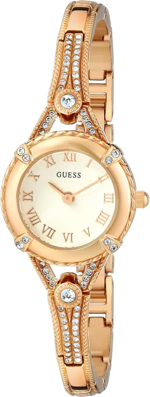 GUESS Petite Silver-Tone Crystal Bracelet Watch