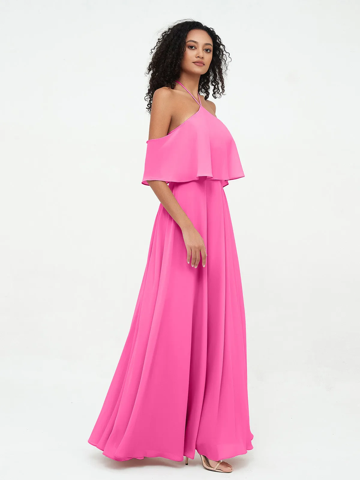 Halter Off the Shoulder Max Dresses with Pockets-Azalea