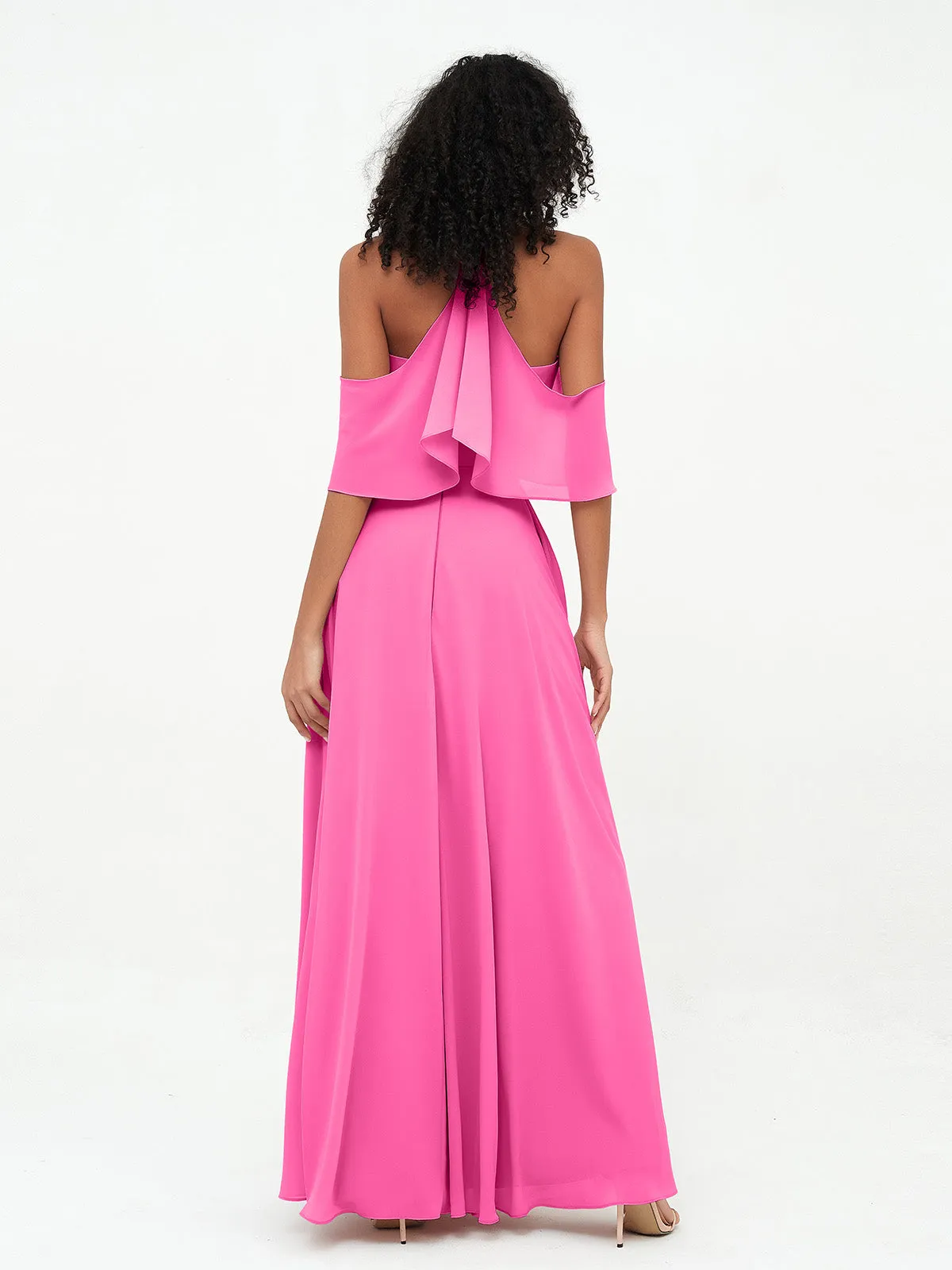 Halter Off the Shoulder Max Dresses with Pockets-Azalea