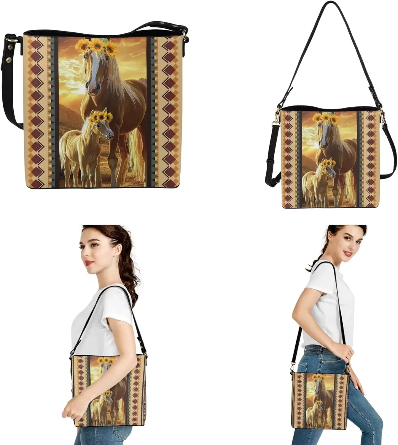 Handbags for Women Shoulder Bags Tote Satchel Hobo 3Pcs Purse Set