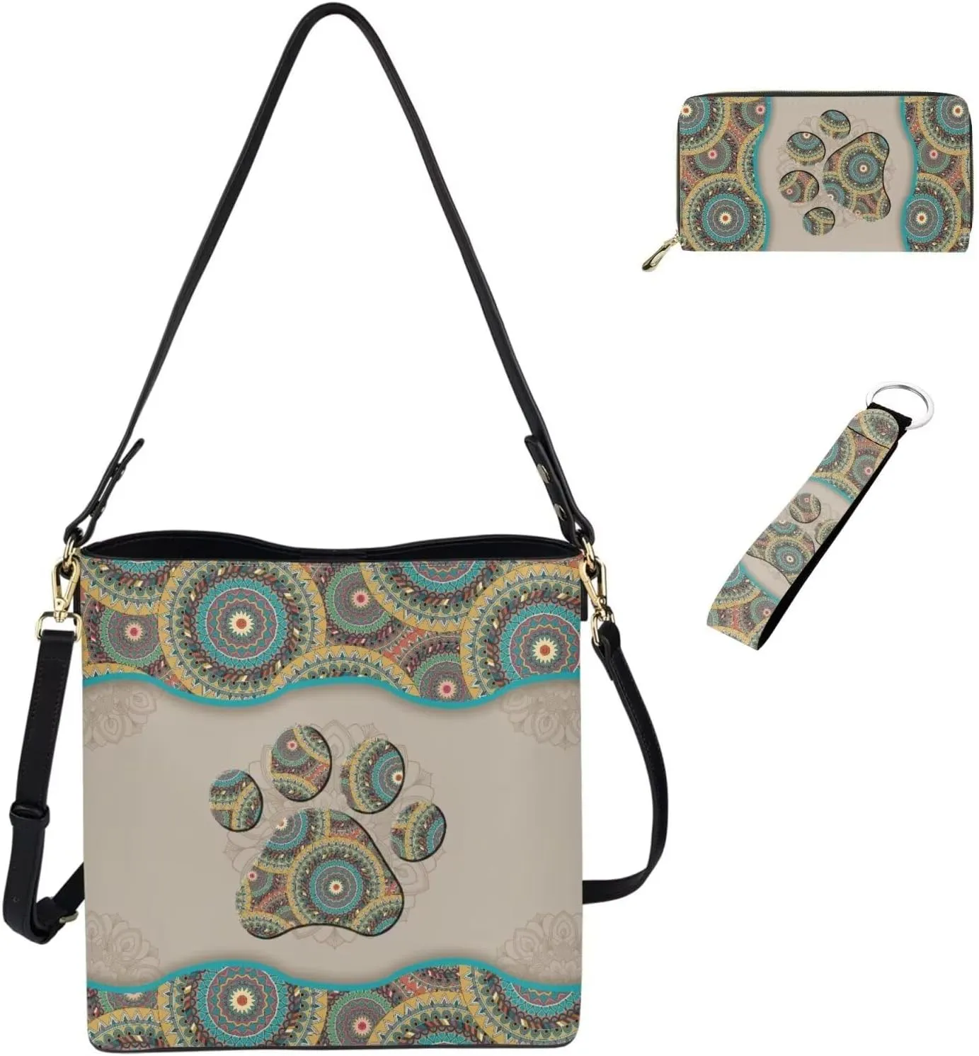 Handbags for Women Shoulder Bags Tote Satchel Hobo 3Pcs Purse Set