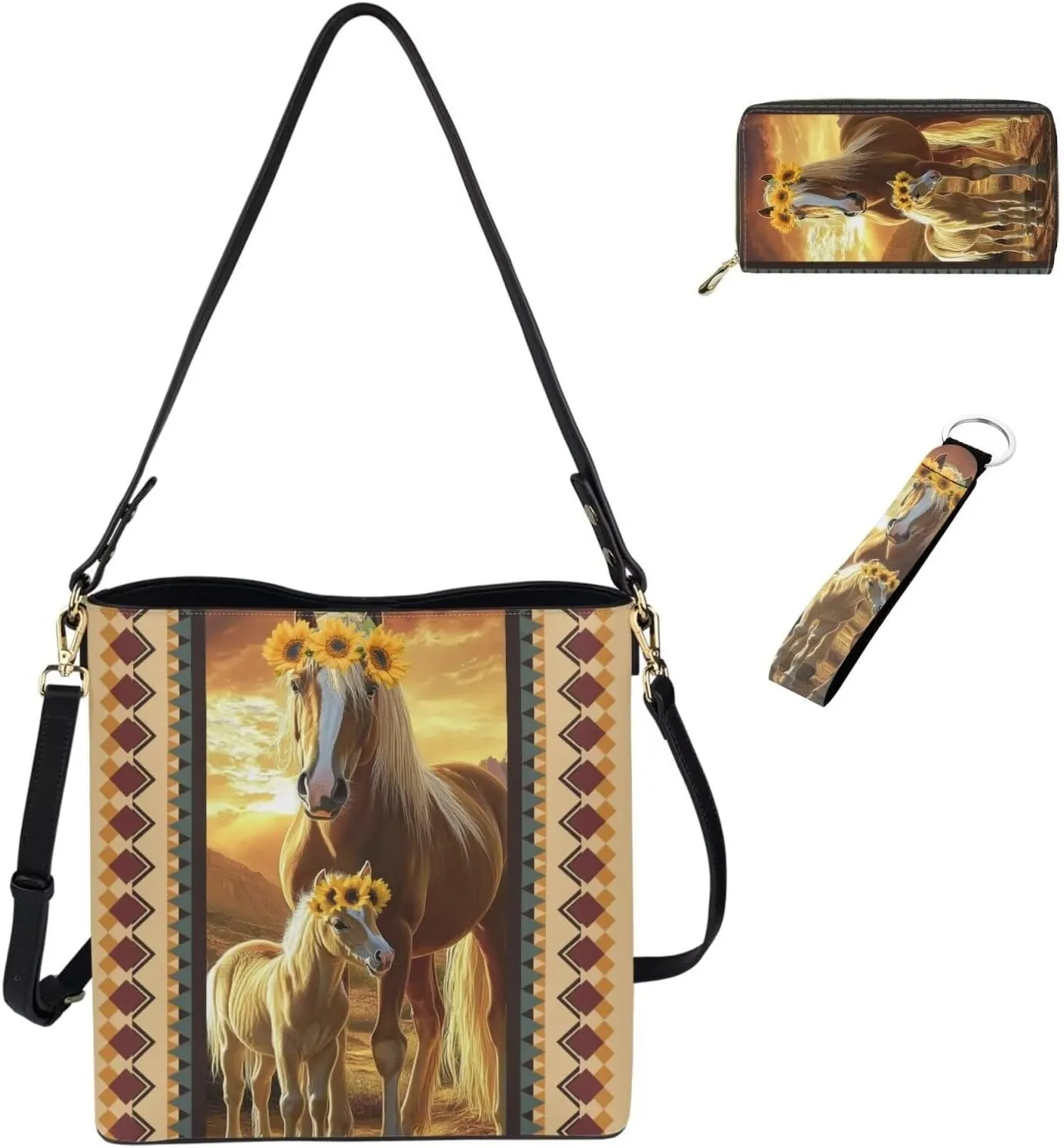 Handbags for Women Shoulder Bags Tote Satchel Hobo 3Pcs Purse Set