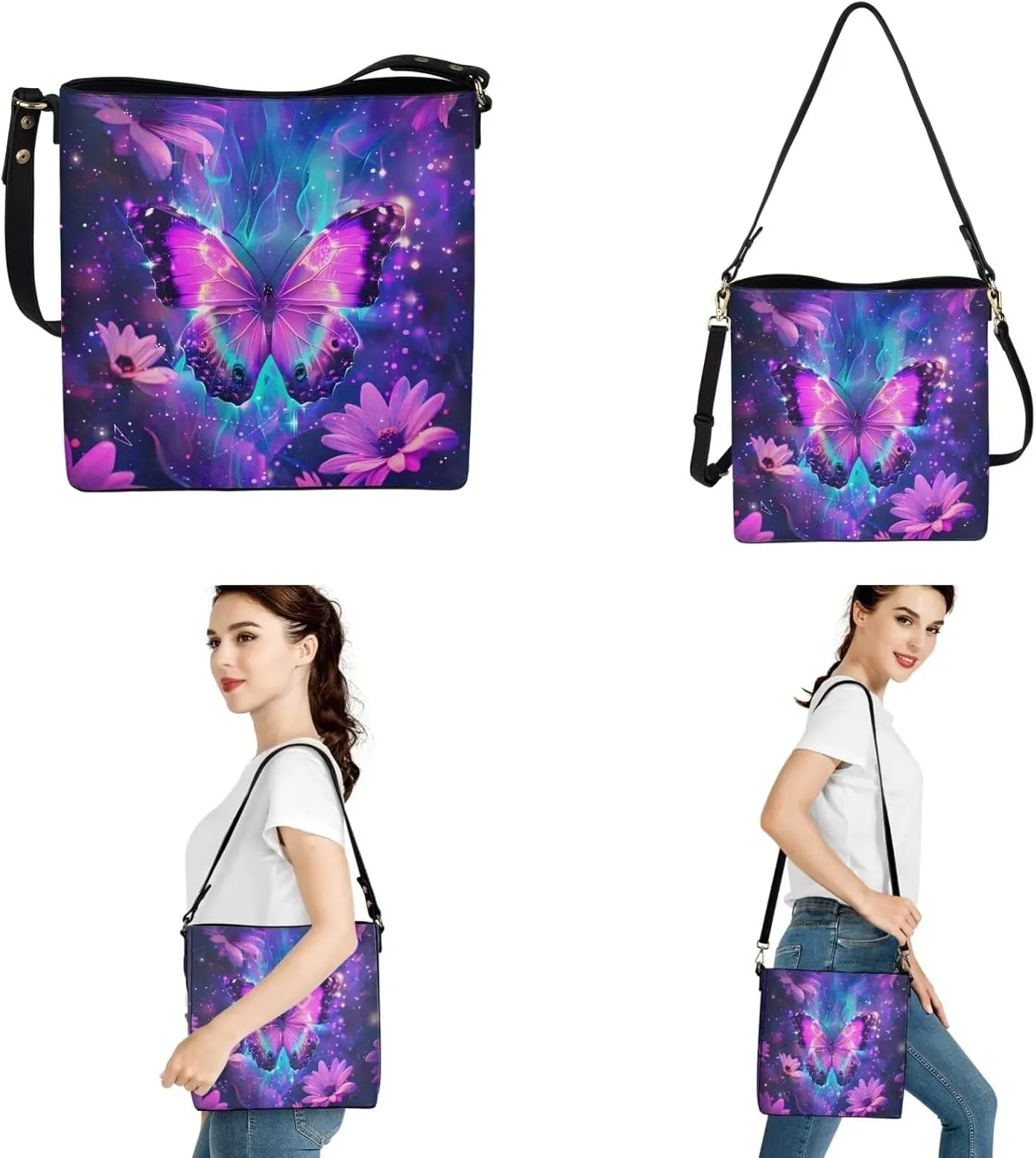 Handbags for Women Shoulder Bags Tote Satchel Hobo 3Pcs Purse Set