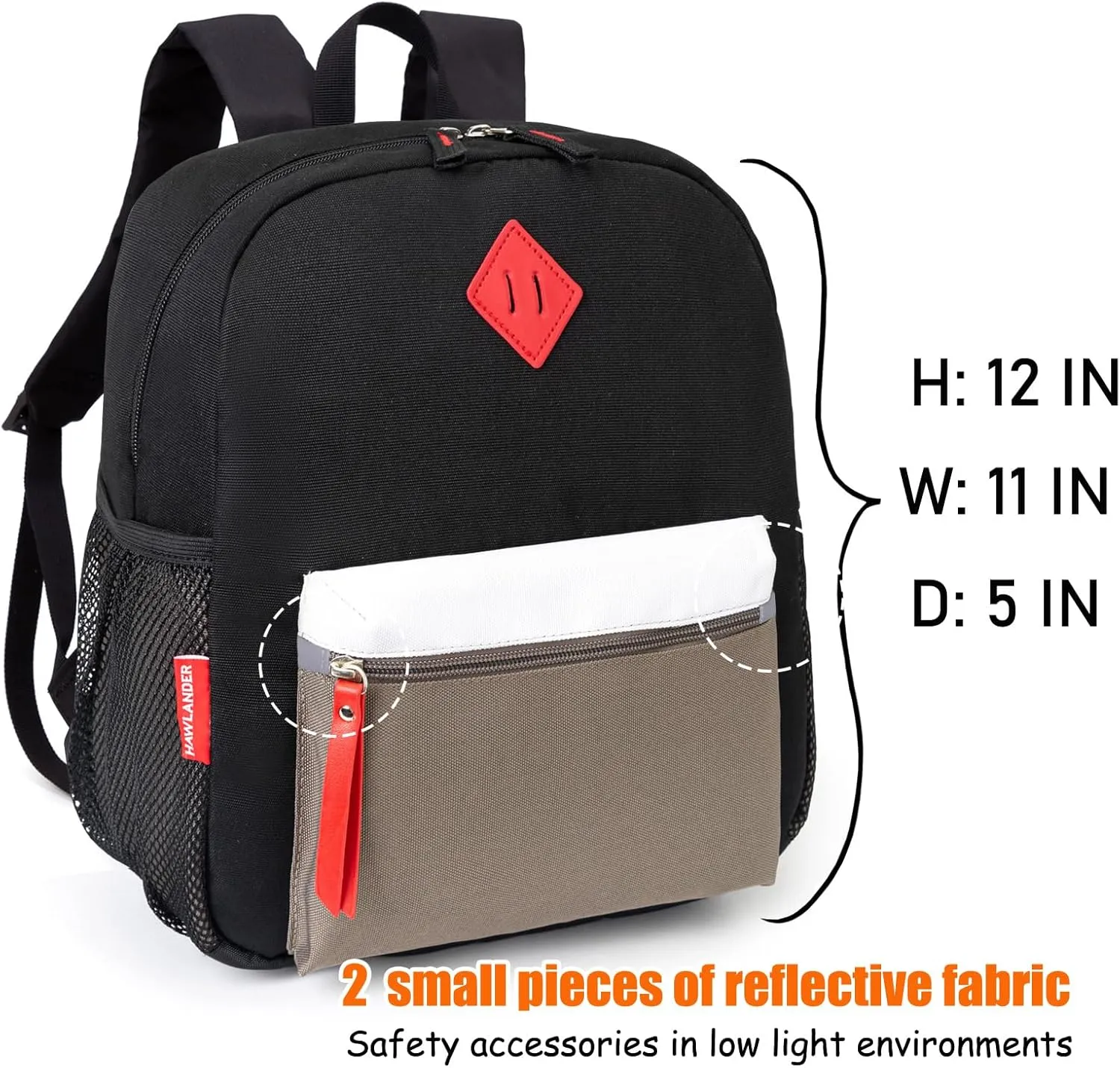 HawLander Preschool Kids Backpack, 12 inch Toddler Backpacks for Boys with Chest Strap