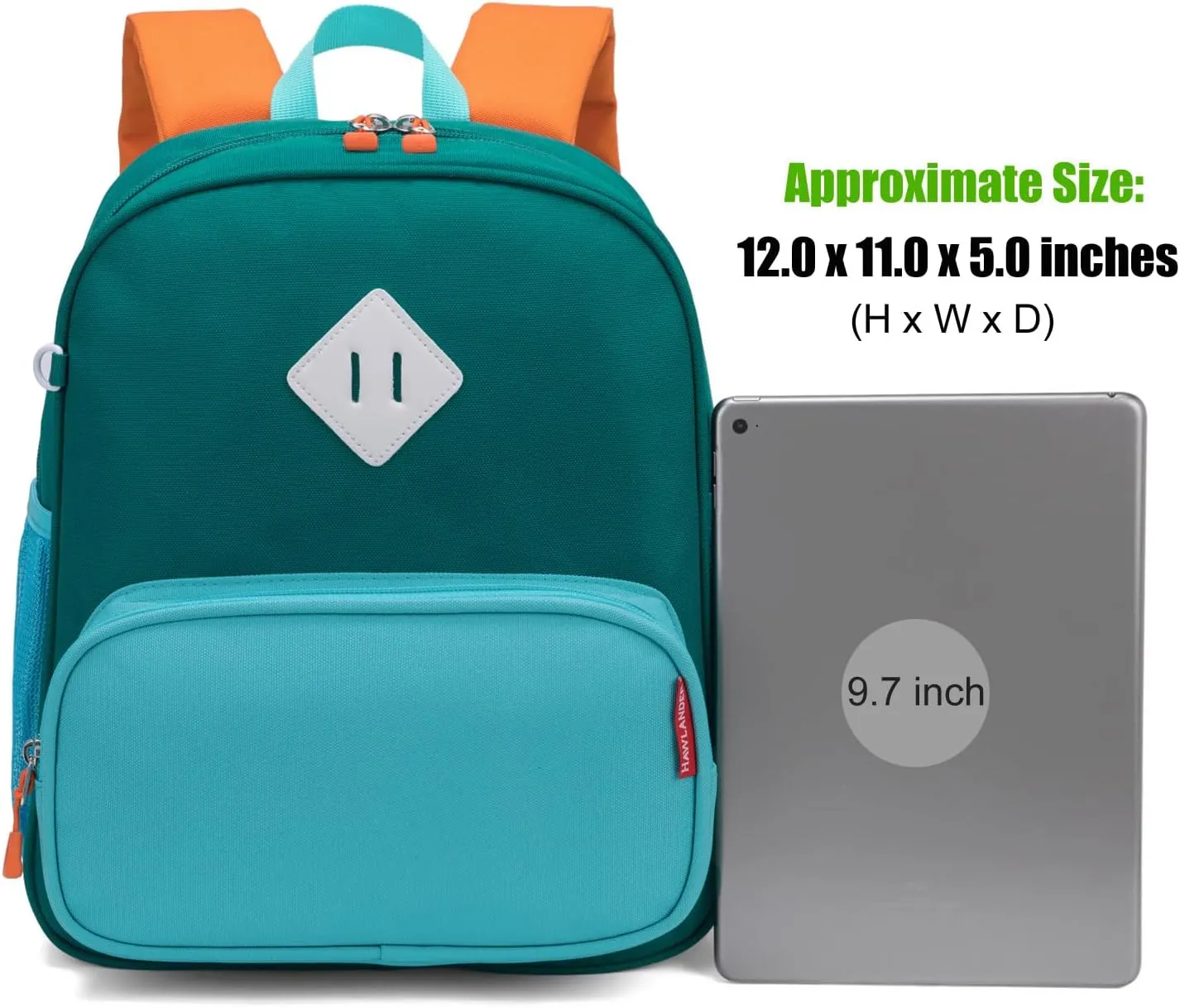 HawLander Preschool Kids Backpack, 12 inch Toddler Backpacks for Boys with Chest Strap