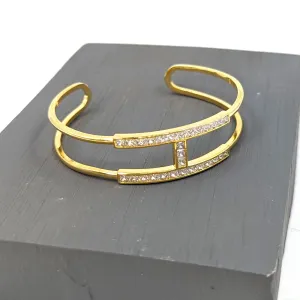 'Hermes' inspired simple CZ open bangle