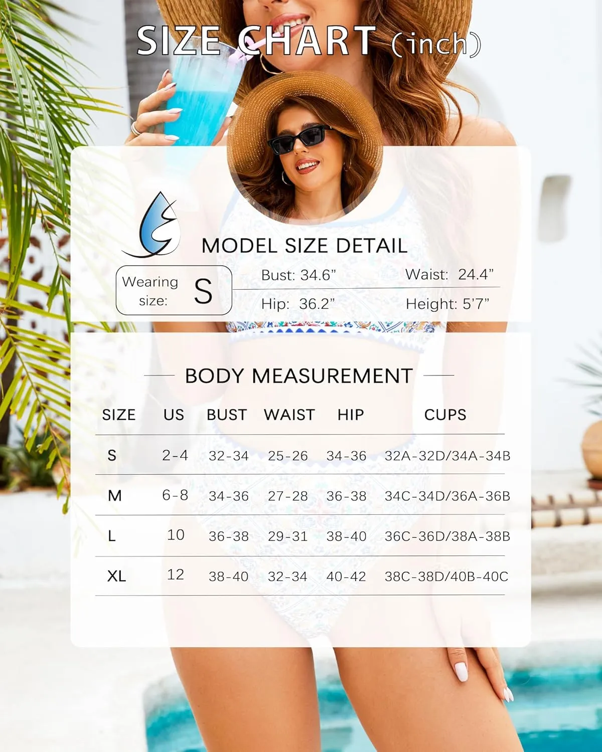 High Waisted Bikini Sets for Women Tummy Control Swimsuits Two Piece Tankini Bathing Suit Teens Swim Suits 2025
