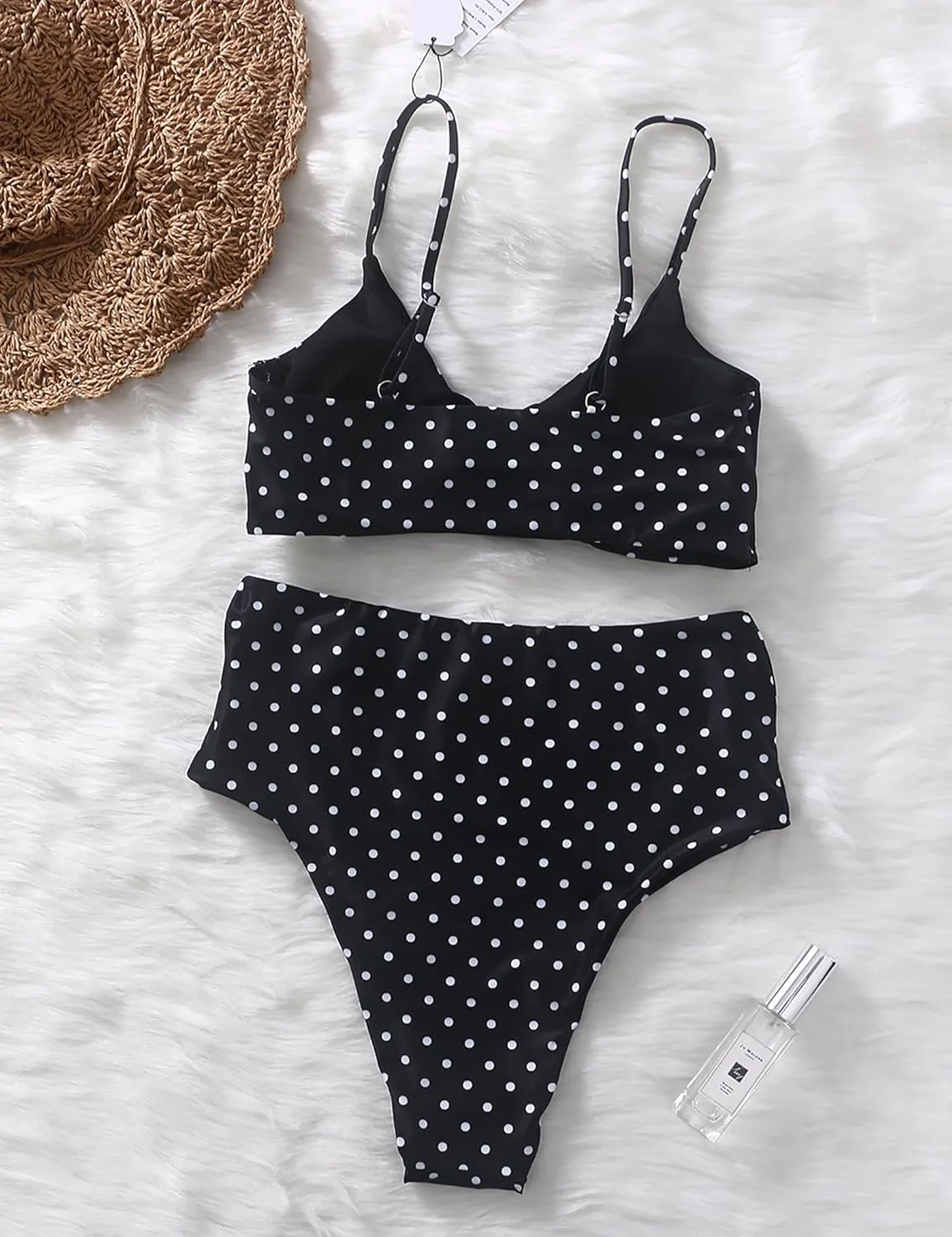 Honlyps High Waisted Bikini Sets for Women Tummy Control 2 Piece Swimsuit Cheeky Coverage Bathing Suit Tie Knot Swim Suit
