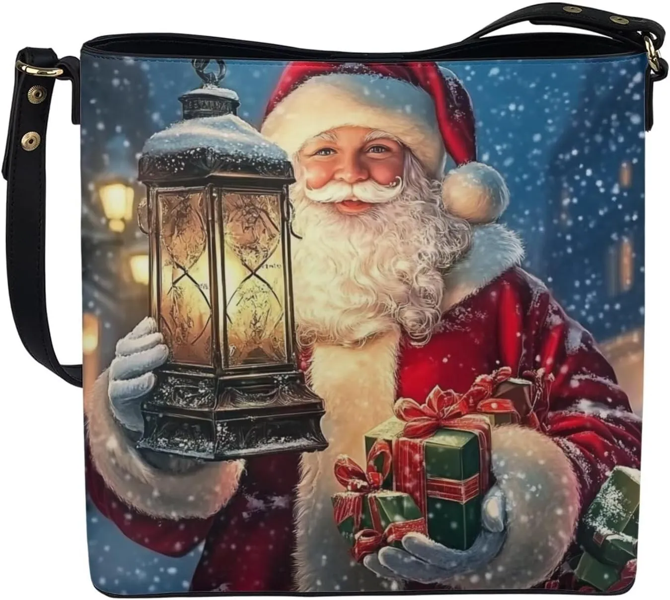 HUGS IDEA Leather Bucket Handbag Shoulder Bags Tote Handle Bags Bobo Cross-body Purse