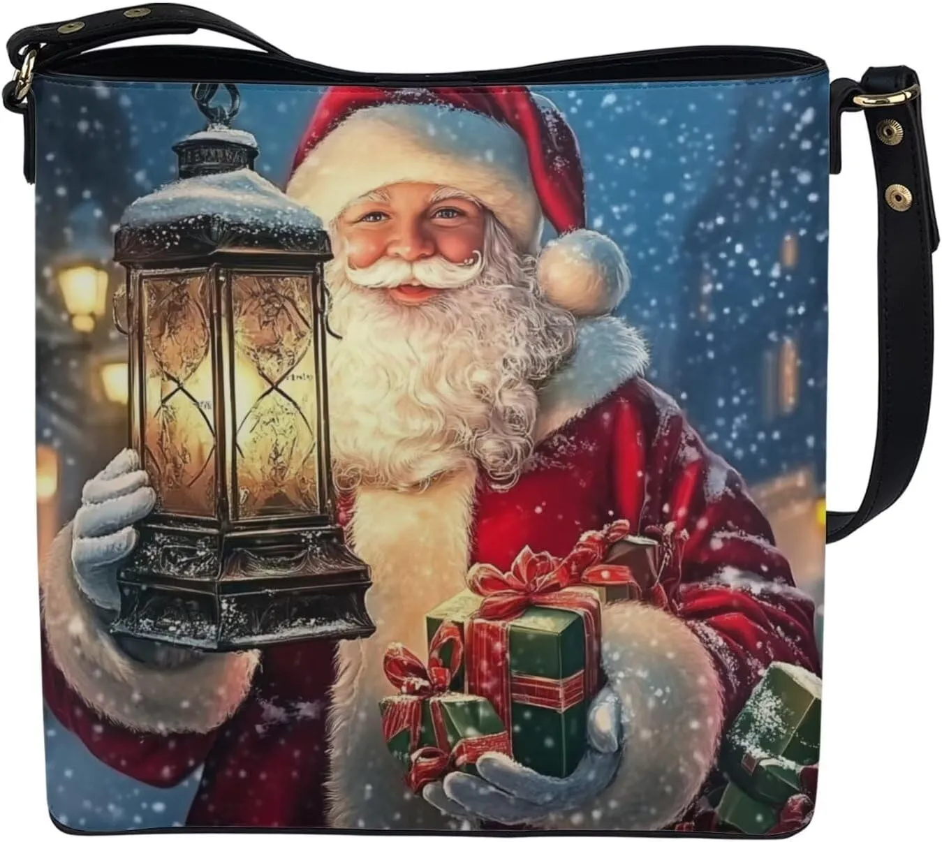 HUGS IDEA Leather Bucket Handbag Shoulder Bags Tote Handle Bags Bobo Cross-body Purse