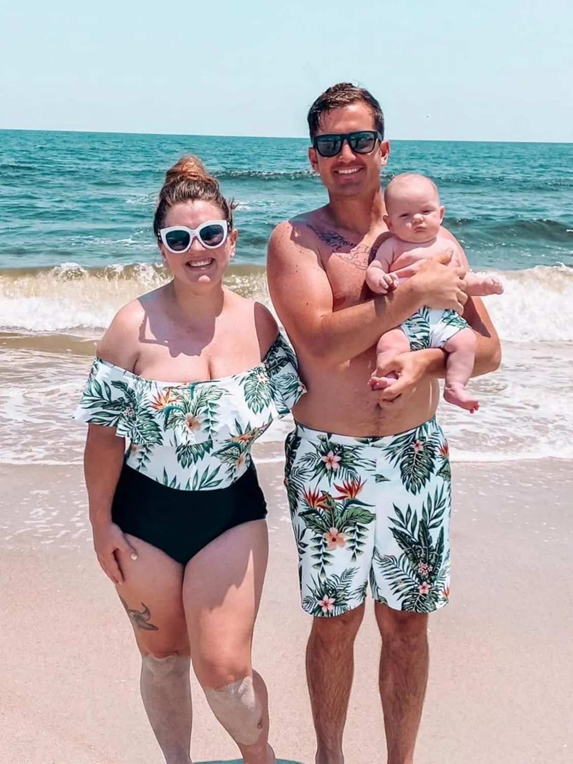 IFFEI Mommy and Me Swimsuits One Piece Monokini Bathing Suits Pattern Printed Family Matching Swimwear